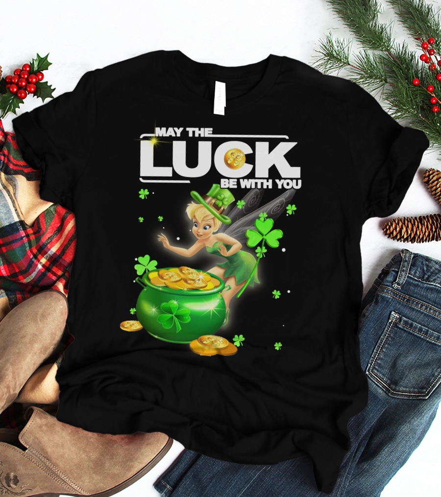 May The Luck Be With You Tinkerbell Coins Green T-Shirt
