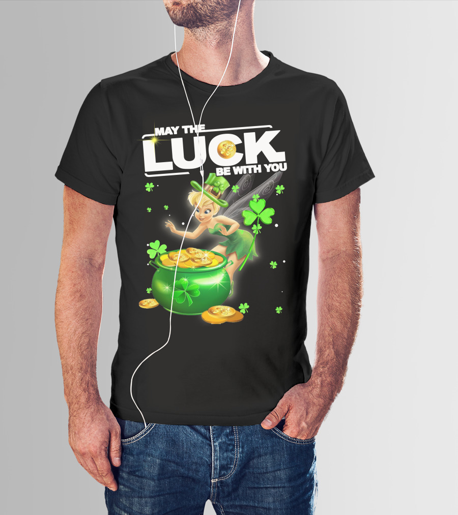 May The Luck Be With You Tinkerbell Coins Green T-Shirt