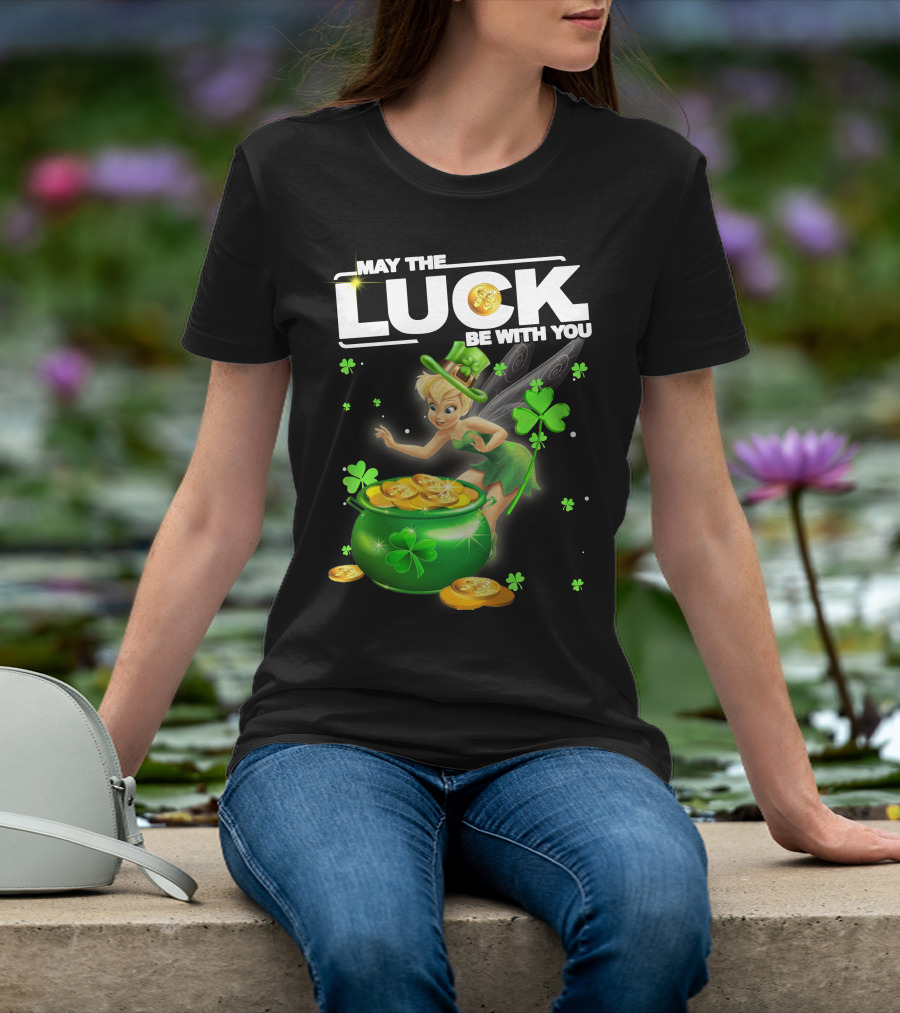 May The Luck Be With You Tinkerbell Coins Green T-Shirt