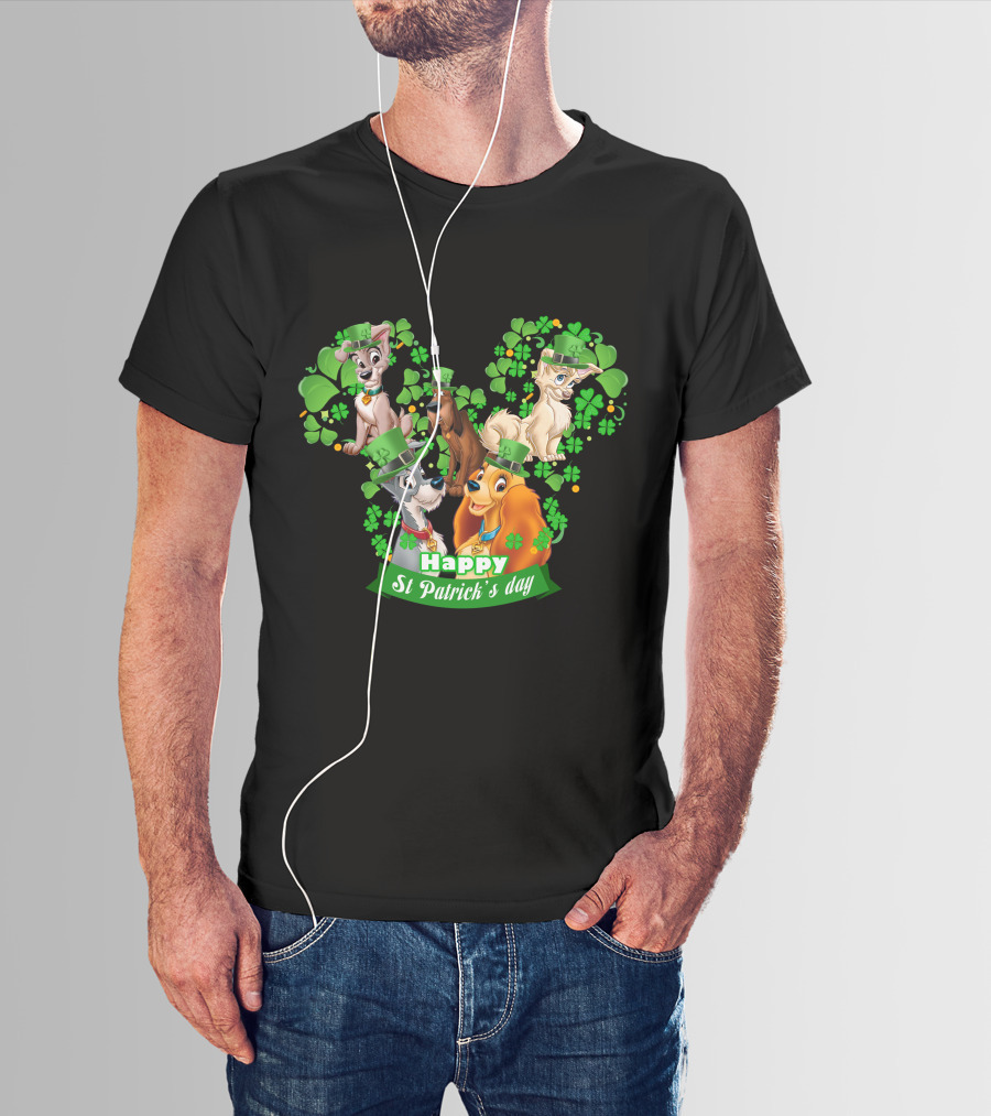 Lady And Tramp Happy St Patrick's Day T-Shirt