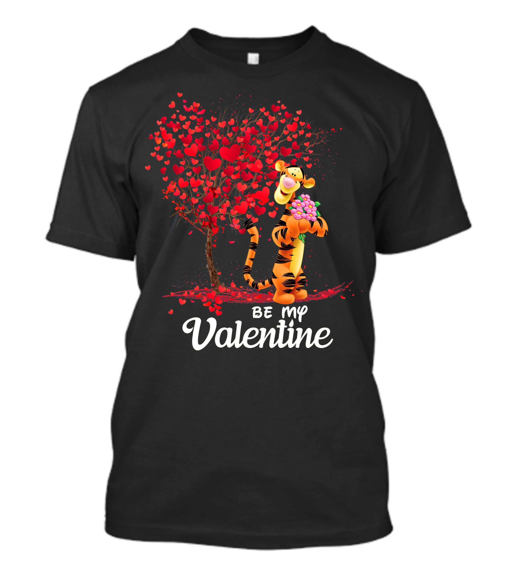 Be My Valentine Tiger Hearts Bouquet T-Shirt