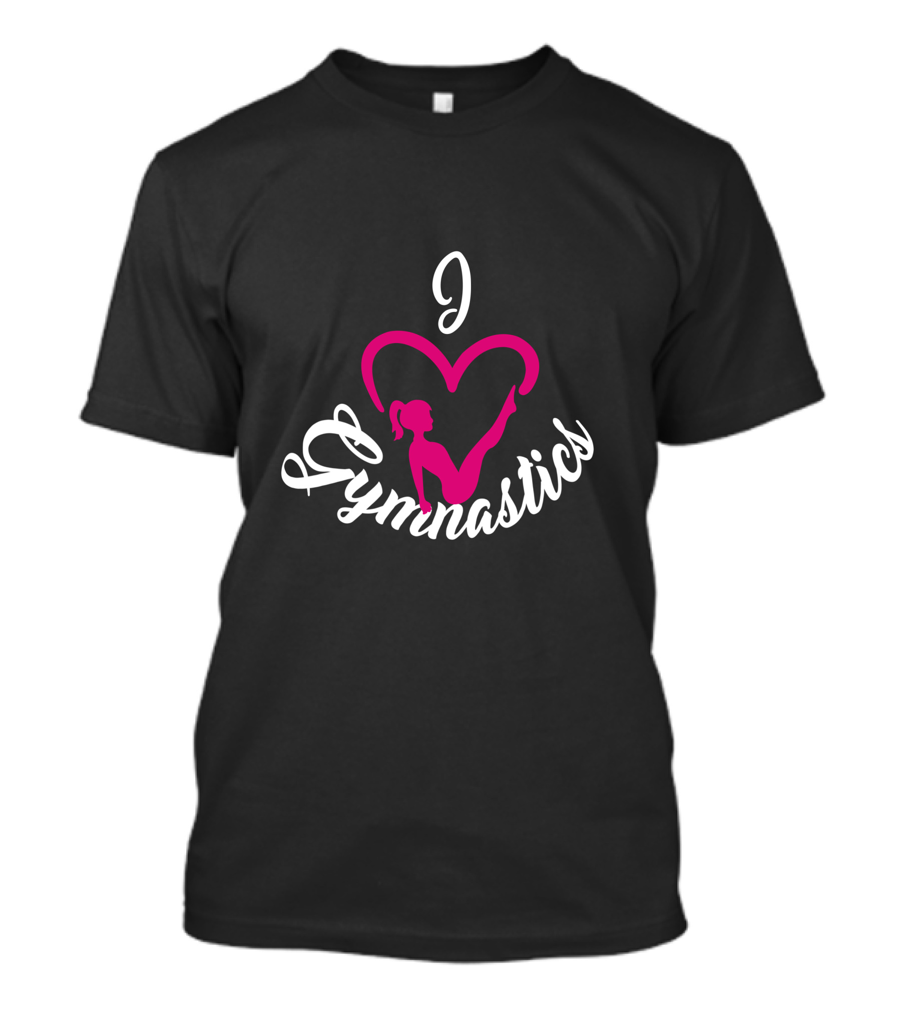 I Love Gymnastics Pink Heart T-Shirt