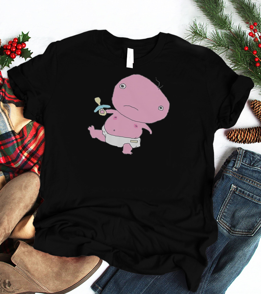 Jack Stauber Baby Character Pacifier Diaper Pink T-Shirt