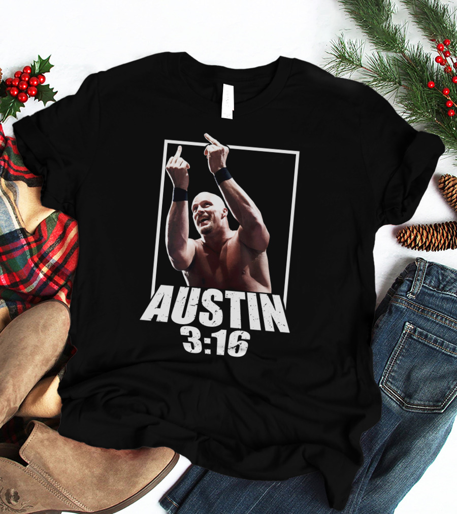 Austin 3:16 Middle Finger Gesture Iconic Wrestling Moment T-Shirt