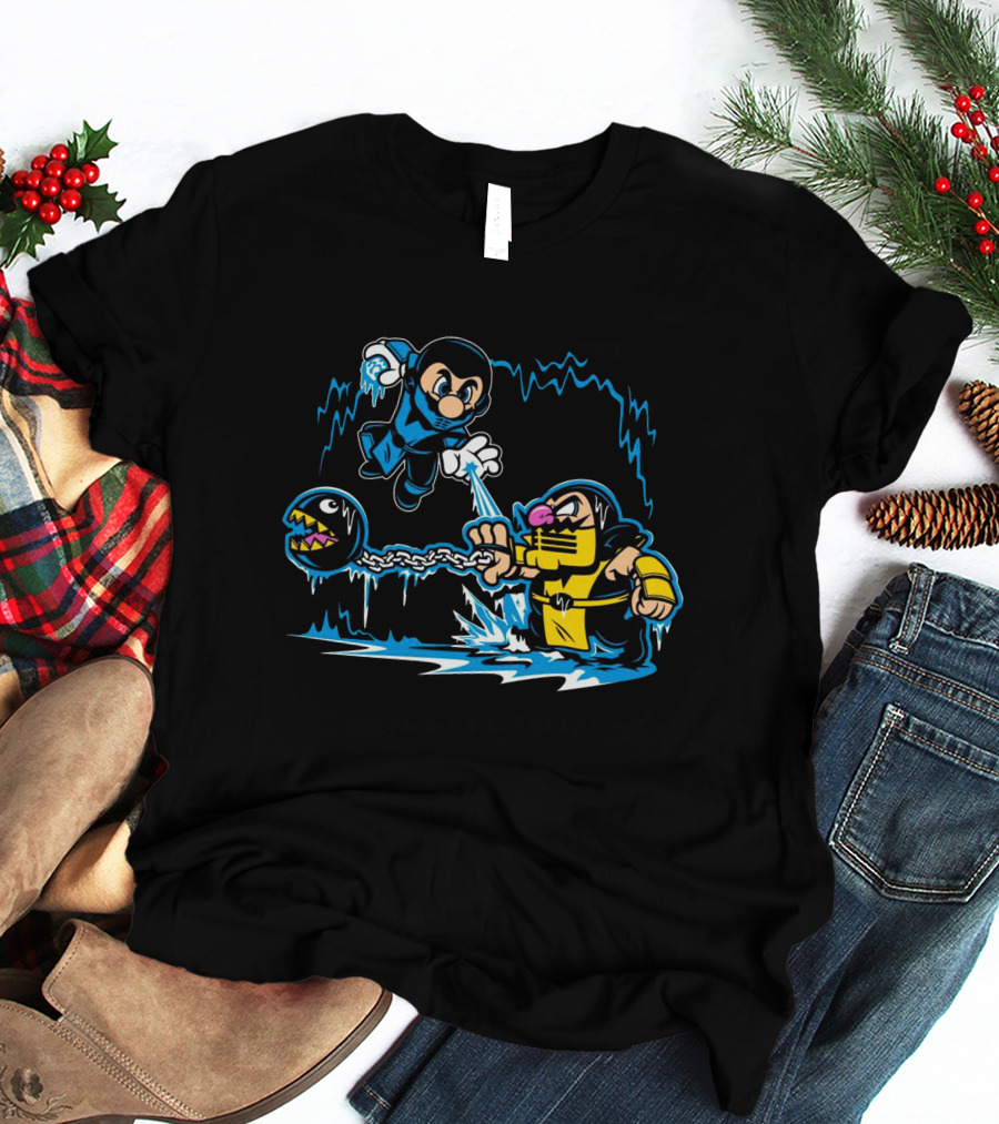 Super Nintendo Subzero Meets Scorpion With Chain Chomp T-Shirt