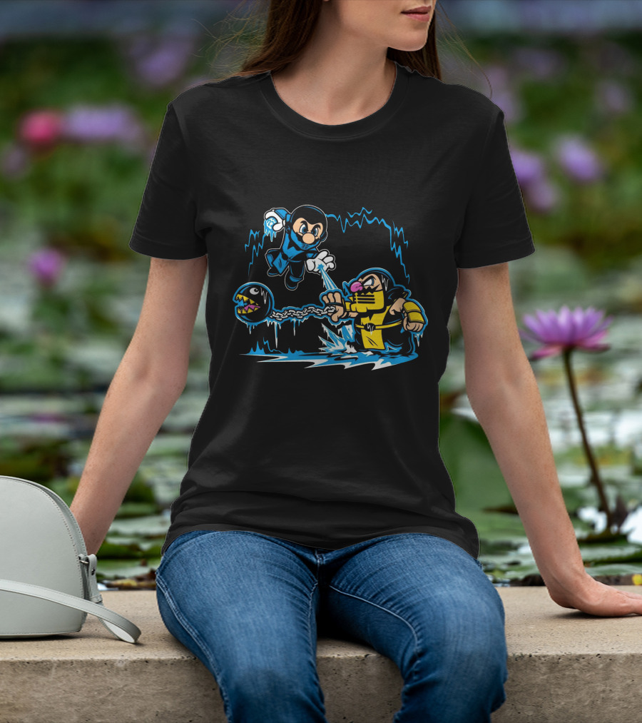 Super Nintendo Subzero Meets Scorpion With Chain Chomp T-Shirt