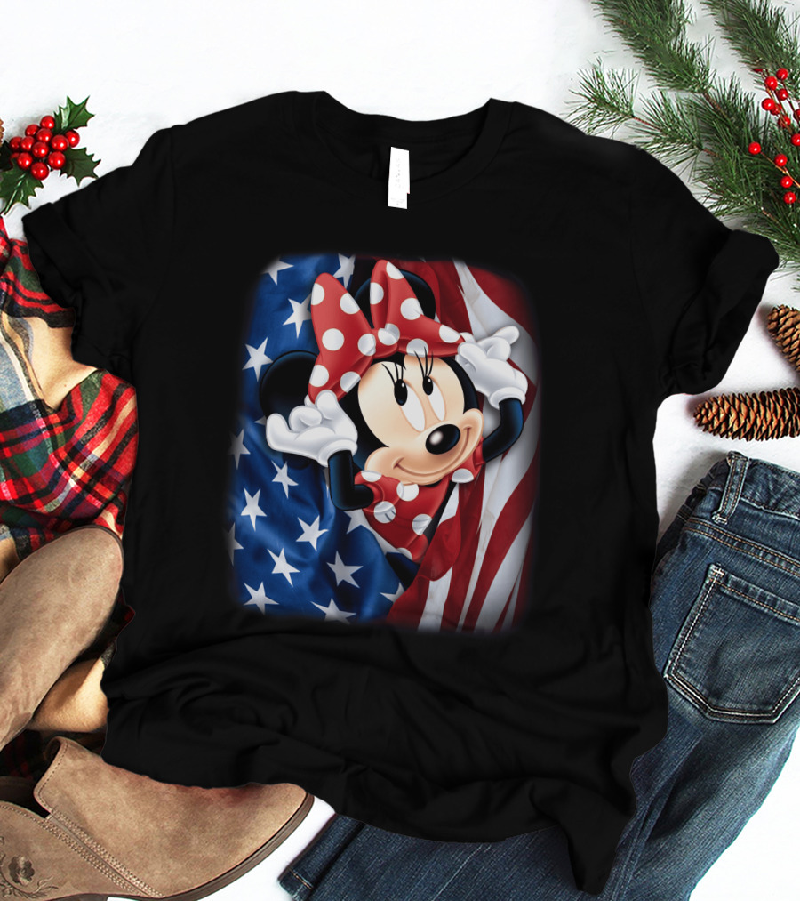 Minnie Mouse Stars And Stripes Fourth Of July T-Shirt