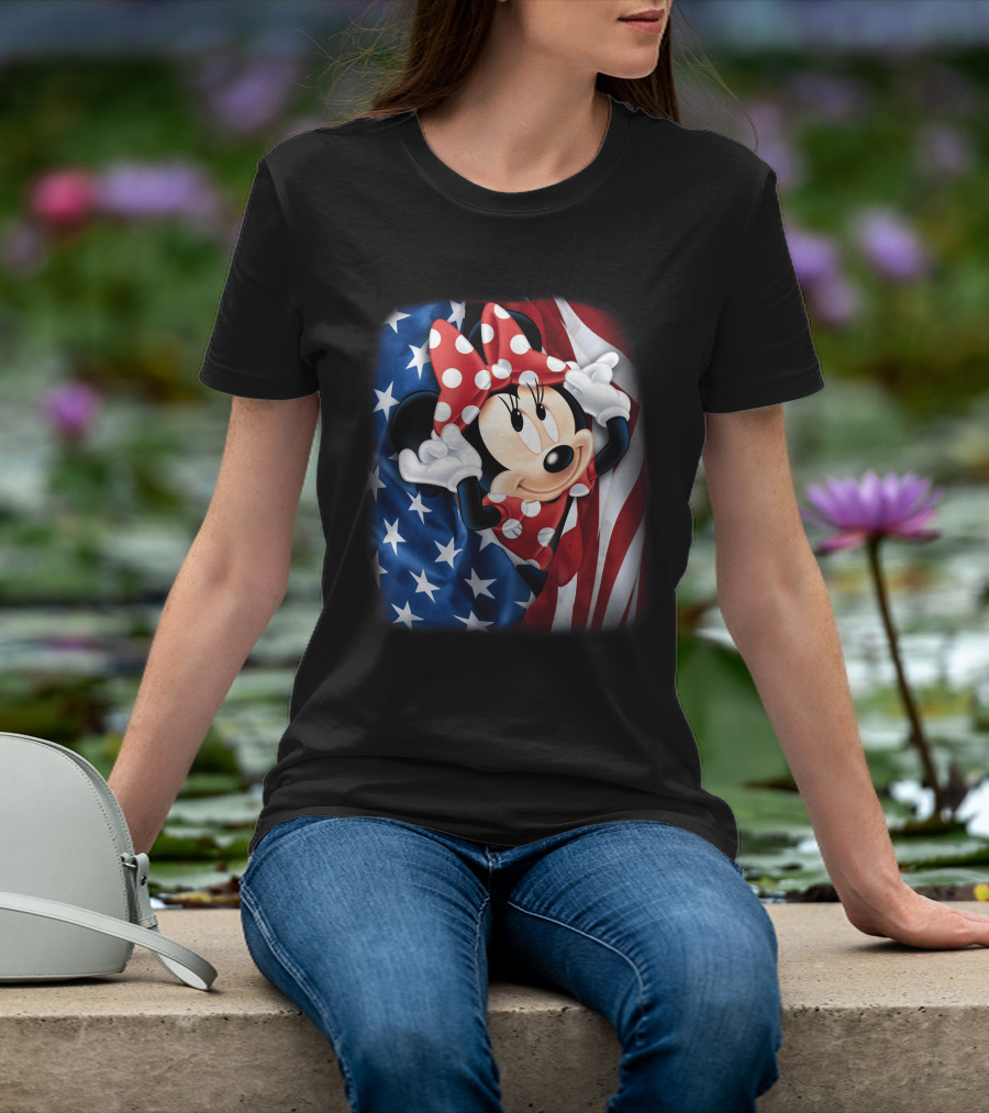 Minnie Mouse Stars And Stripes Fourth Of July T-Shirt