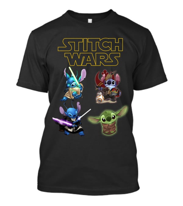 STITCH WARS Jedi Stitch And Baby Alien Crossover T-Shirt