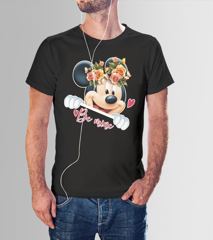 Mickey Be Mine Floral Heart T-Shirt