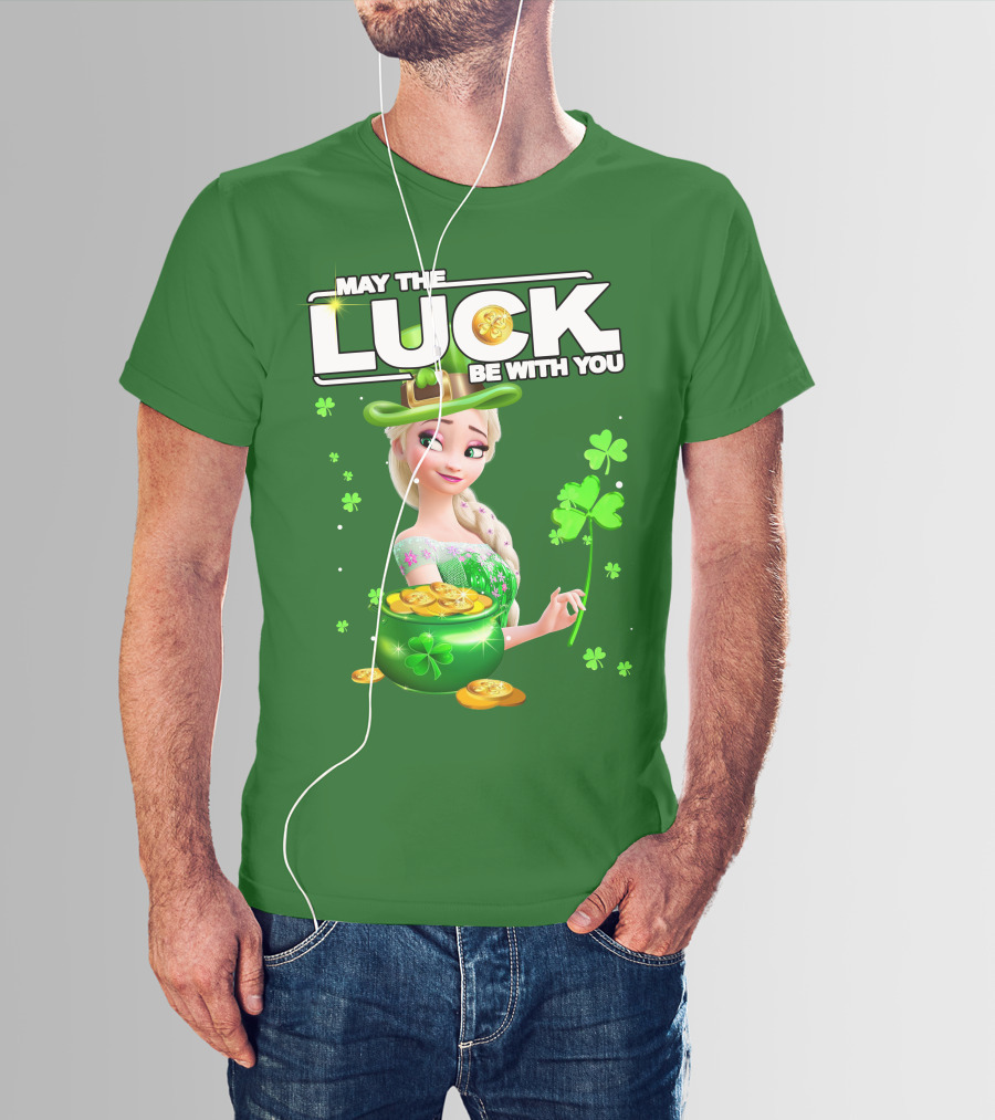 May The Luck Be With You St Patrick's Day Elsa T-Shirt