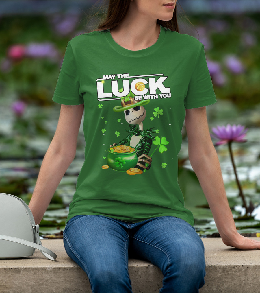 MAY THE LUCK BE WITH YOU St. Patrick's Day Jack Skellington Coin Pot T-Shirt