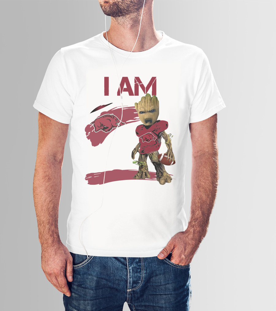 I AM Arkansas Razorbacks Football Groot Fan T-Shirt