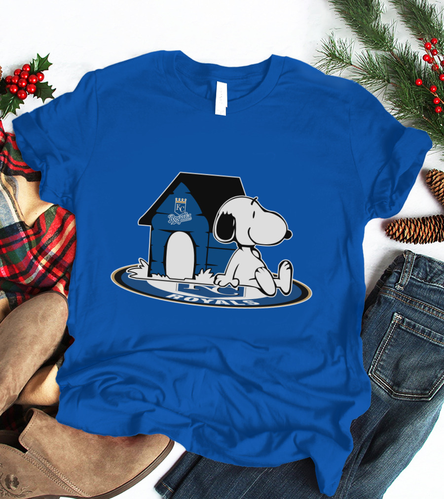 Kansas City Royals Snoopy And Doghouse Fan Now And Forever T-Shirt
