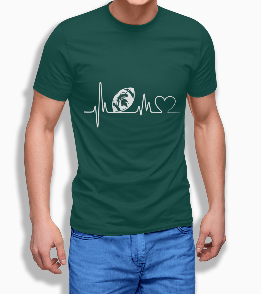 Michigan State Spartans Football Heartbeat T-Shirt