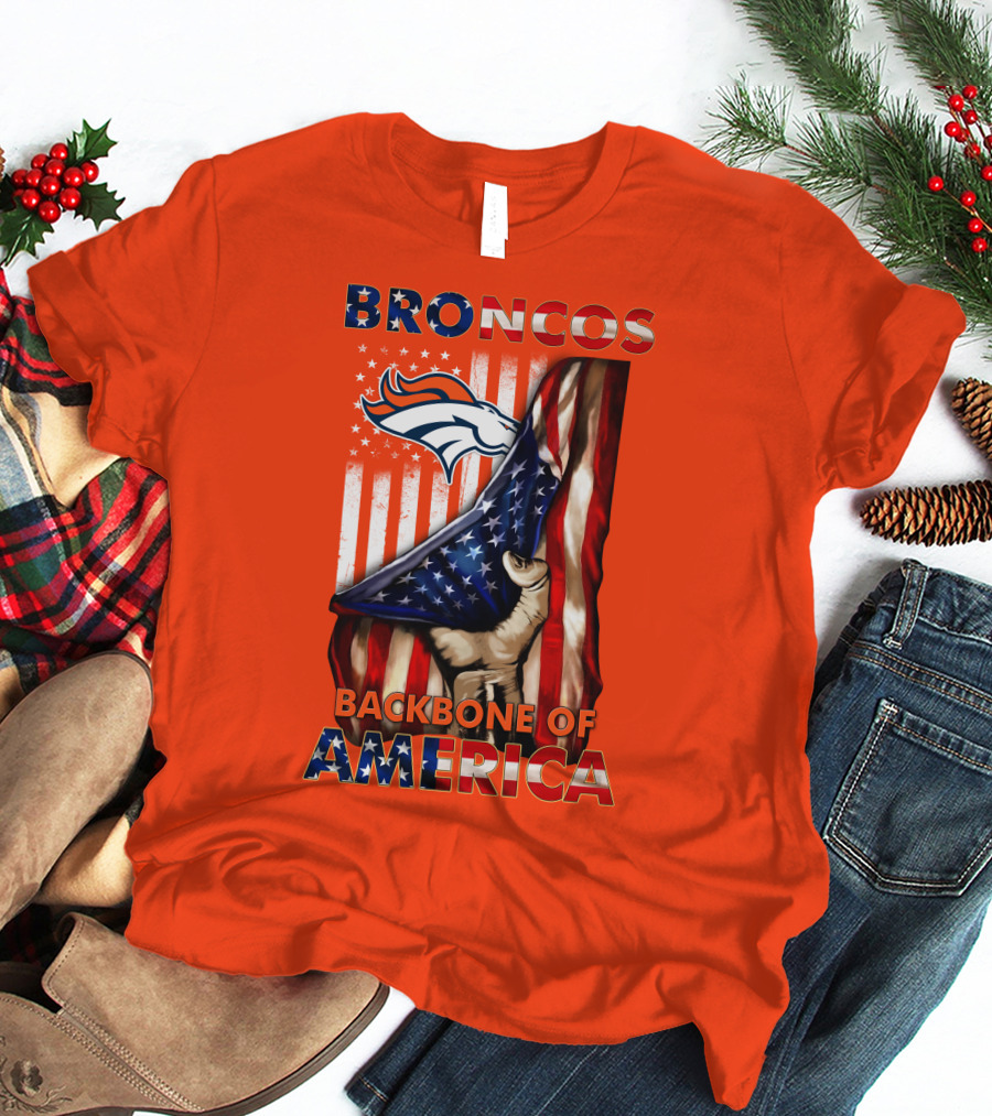 Broncos Backbone Of America Flag T-Shirt