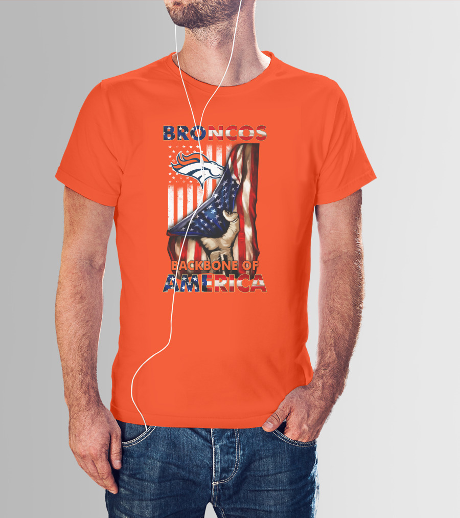 Broncos Backbone Of America Flag T-Shirt