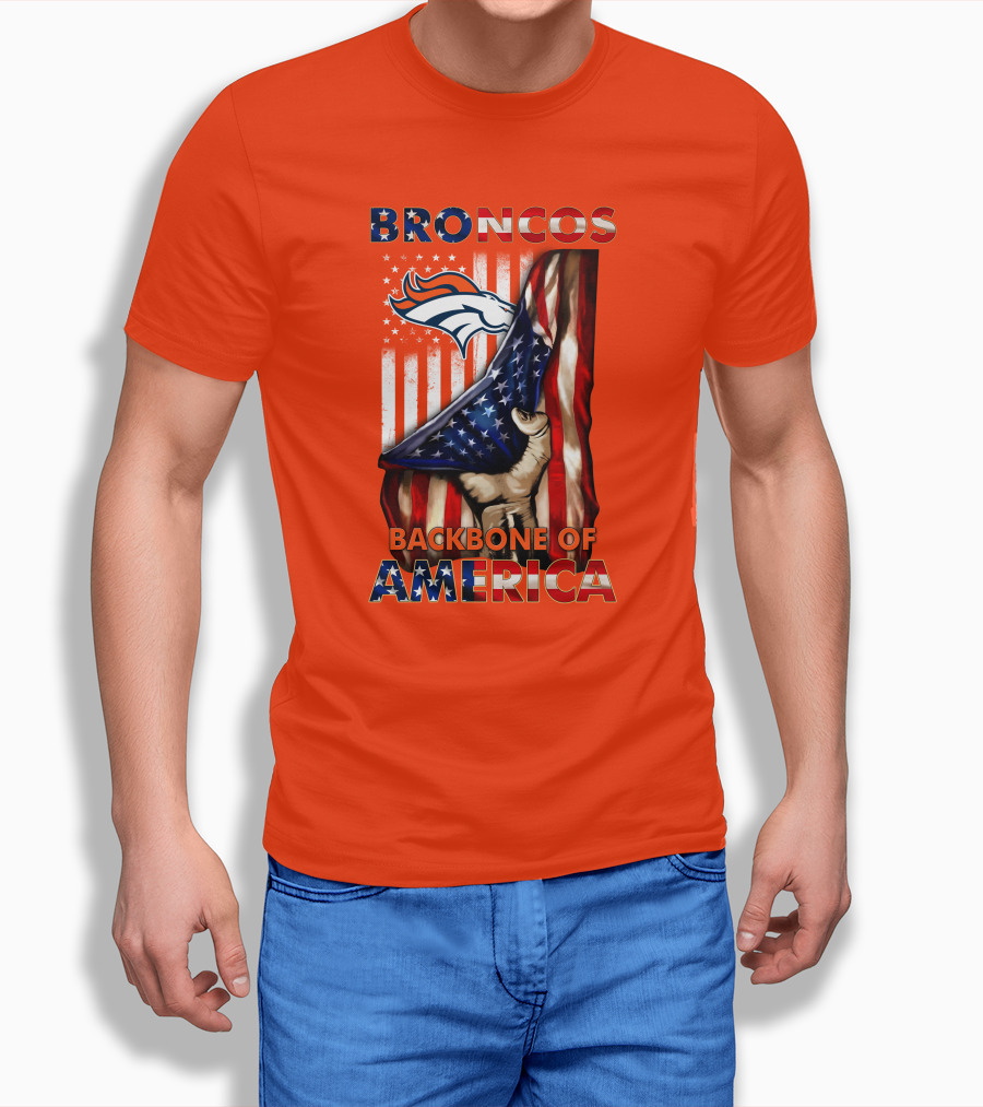 Broncos Backbone Of America Flag T-Shirt