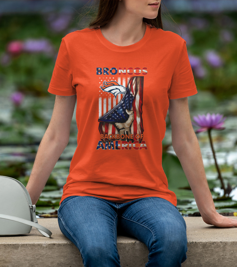 Broncos Backbone Of America Flag T-Shirt