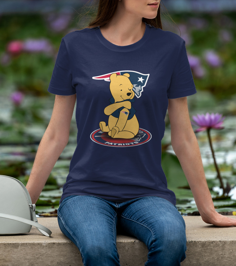 New England Patriots Winnie The Pooh Logo With Patriots Emblem T-Shirt