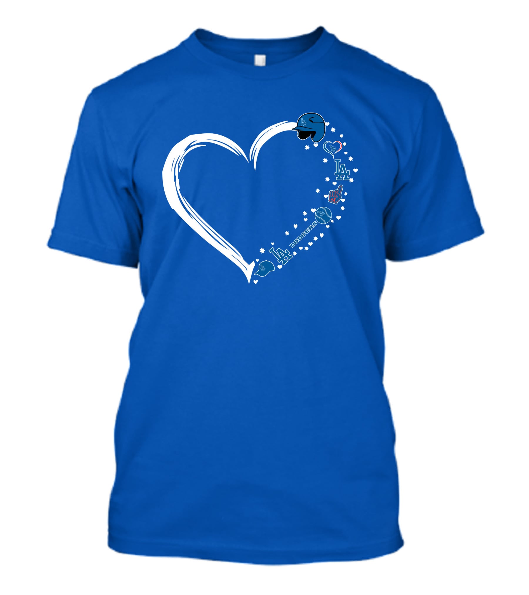 Los Angeles Dodgers Heart LA Dodgers Fan Baseball Symbols T-Shirt