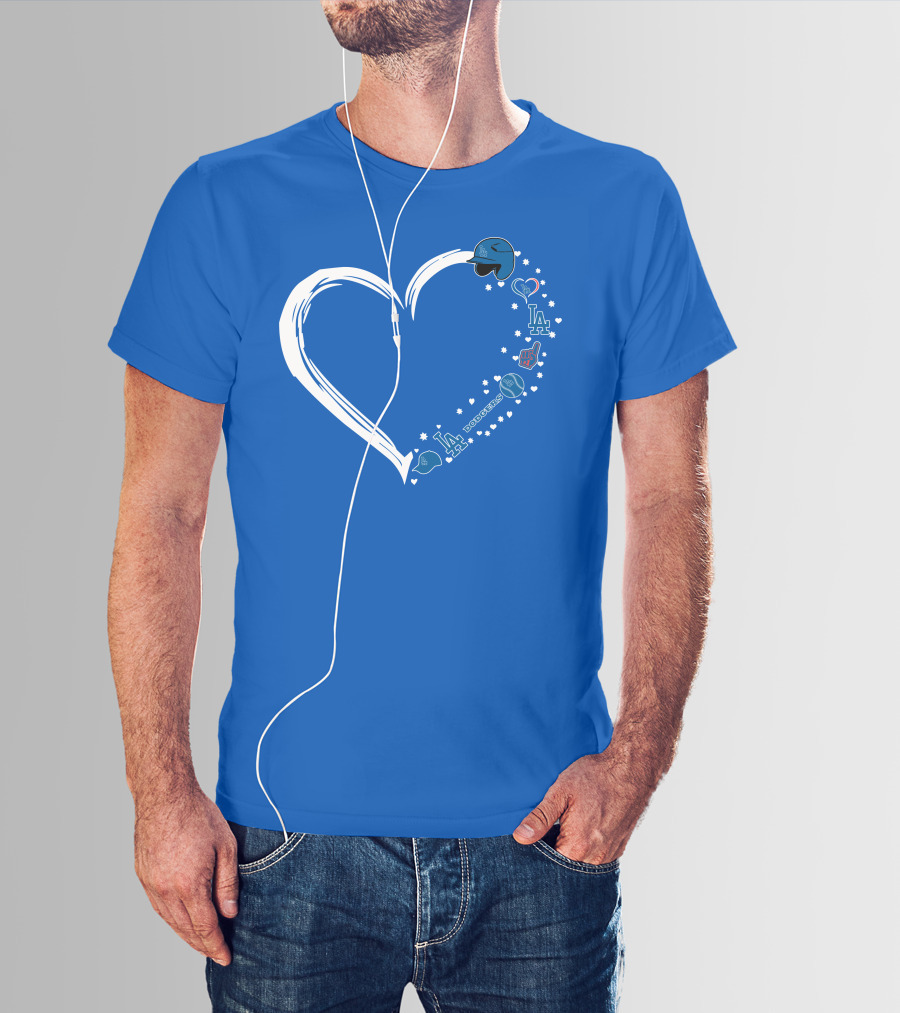 Los Angeles Dodgers Heart LA Dodgers Fan Baseball Symbols T-Shirt