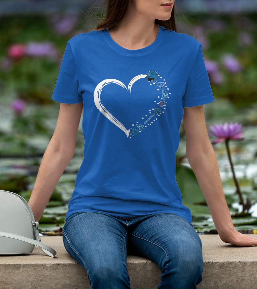 Los Angeles Dodgers Heart LA Dodgers Fan Baseball Symbols T-Shirt