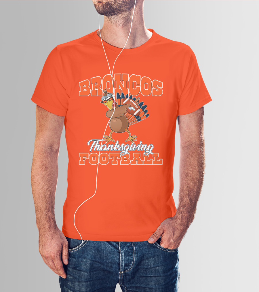Broncos Thanksgiving Football Turkey T-Shirt