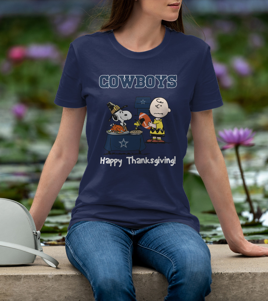 Dallas Cowboys Snoopy Charlie Brown Happy Thanksgiving T-Shirt
