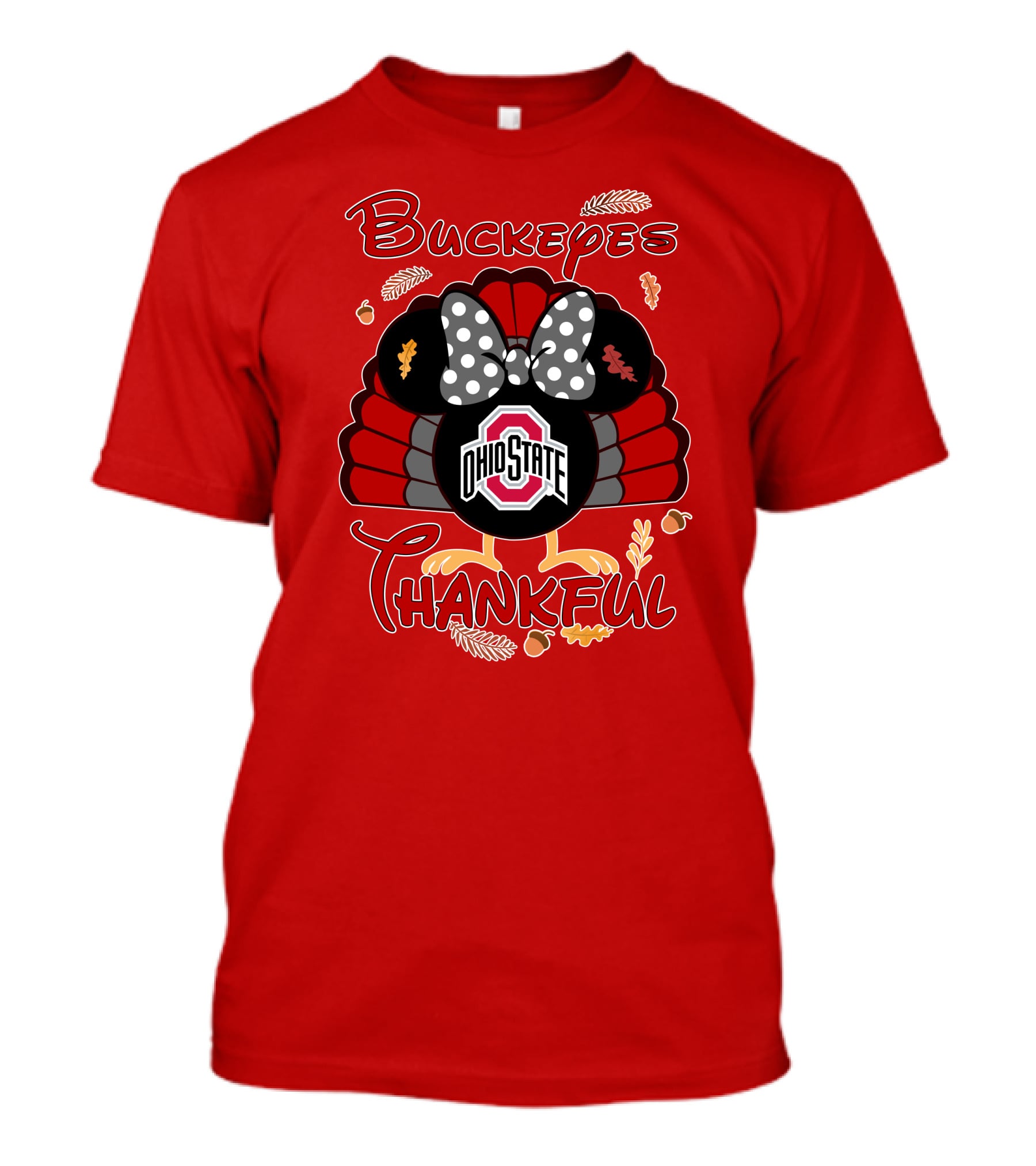 Buckeyes Thankful Ohio State Minnie Thanksgiving T-Shirt