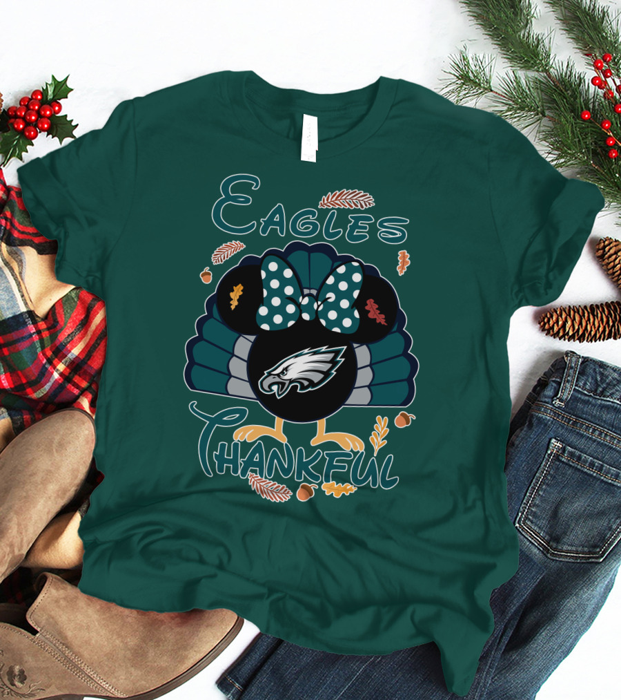 Eagles Thankful Philadelphia Minnie Thanksgiving T-Shirt