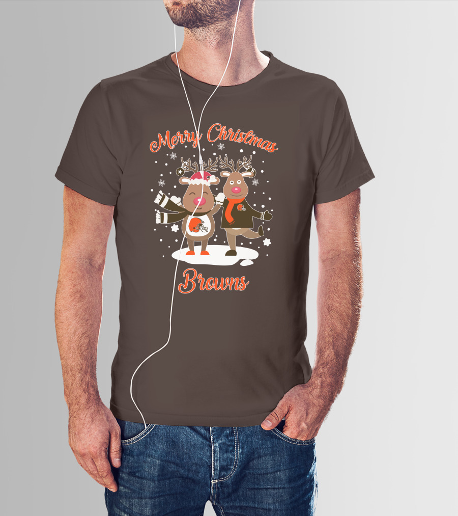 Merry Christmas Cleveland Browns Reindeer T-Shirt