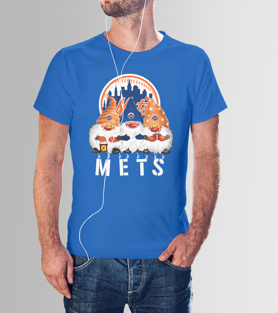 New York Mets Merry Christmas Happy Holidays Gnomes T-Shirt