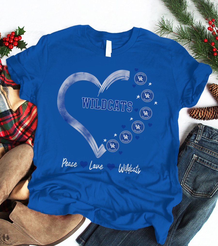 Peace Love Wildcats Kentucky Wildcats UK T-Shirt