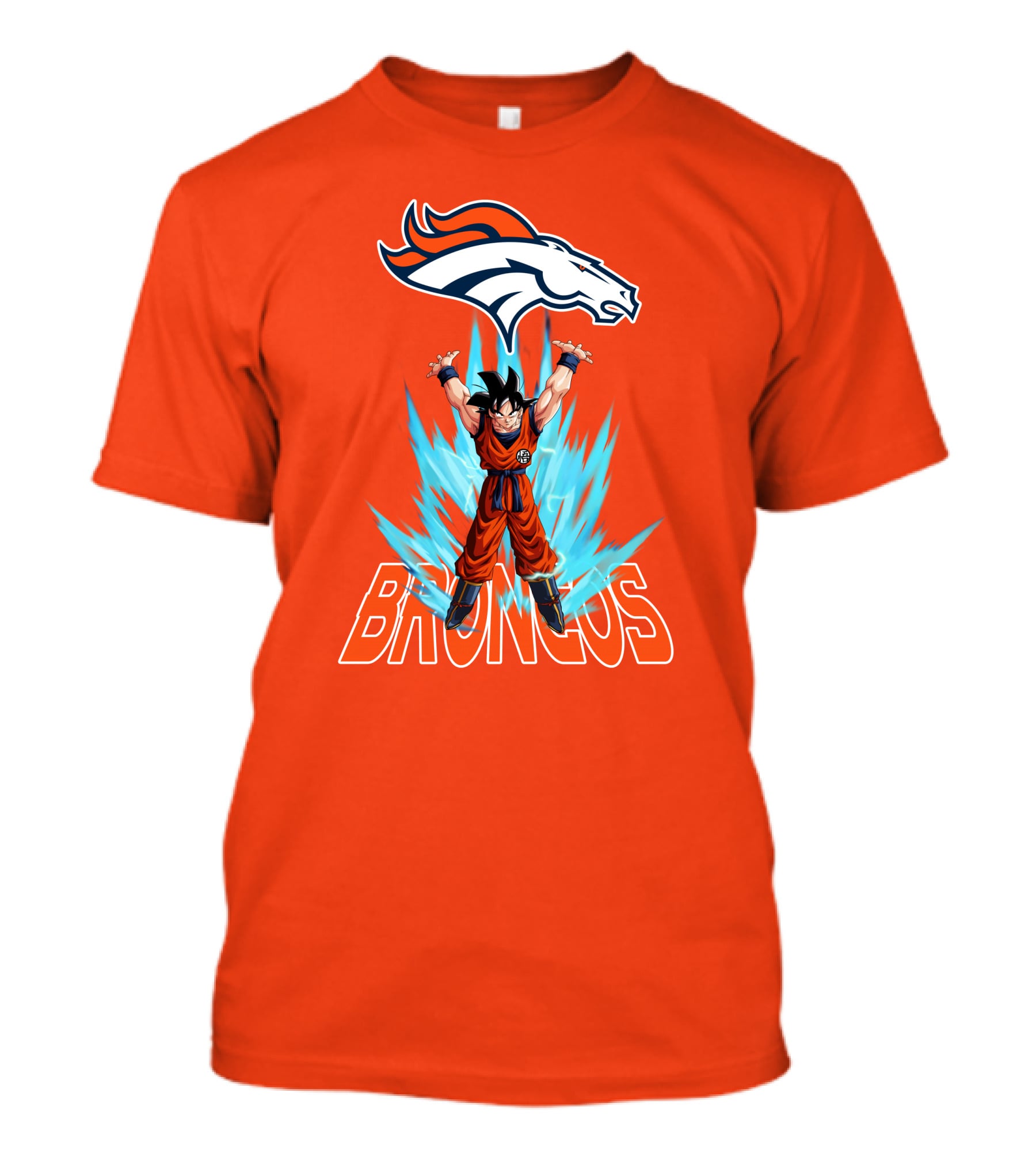 Denver Broncos Super Saiyan Goku Power-Up T-Shirt