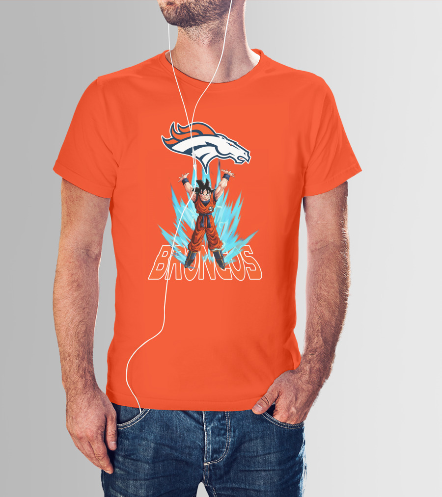 Denver Broncos Super Saiyan Goku Power-Up T-Shirt