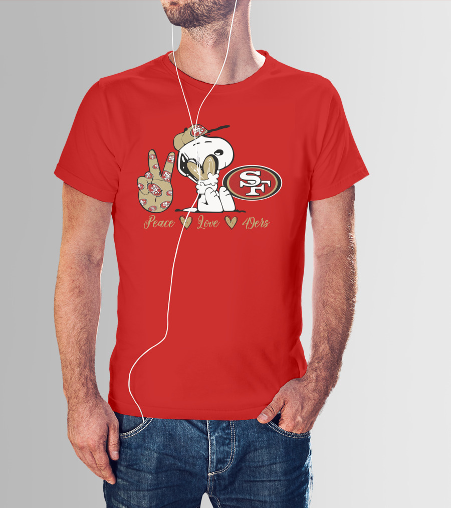 Snoopy Peace Love 49ers Sf T-Shirt