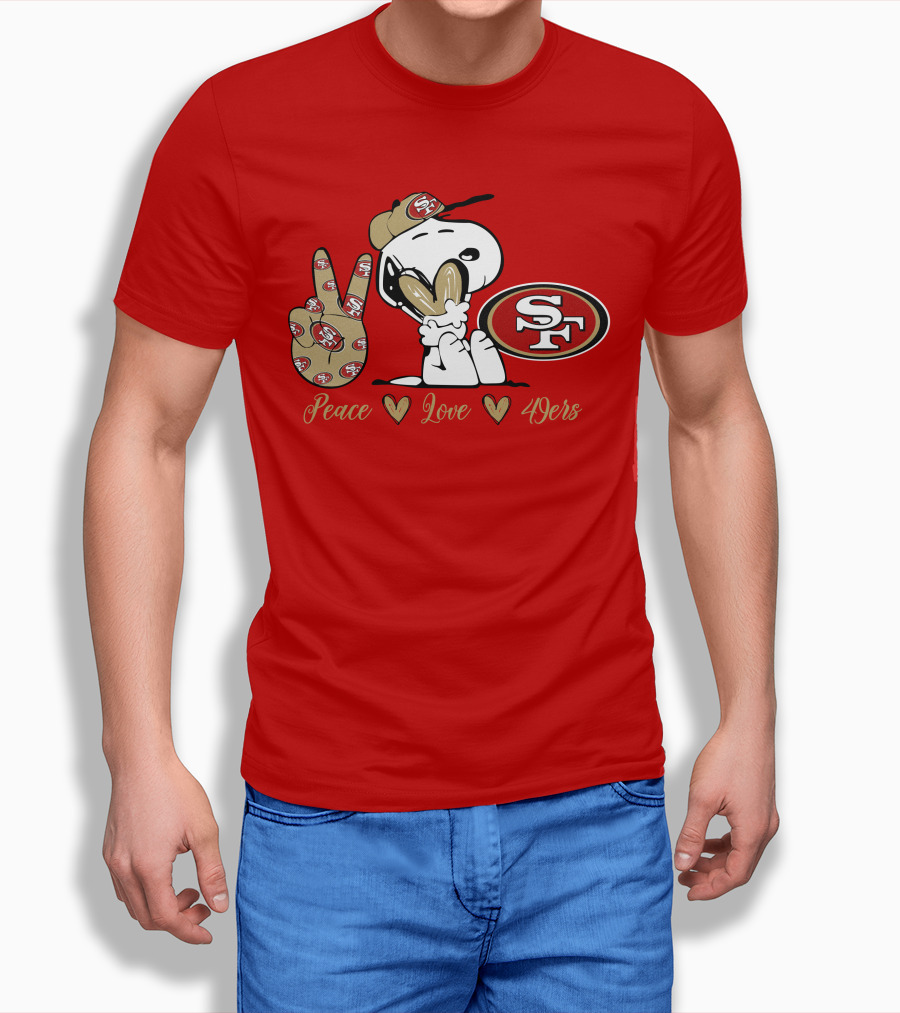 Snoopy Peace Love 49ers Sf T-Shirt