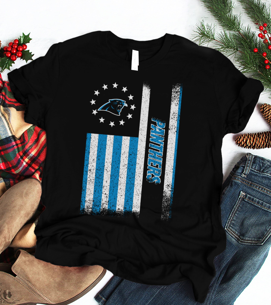 Carolina Panthers American Flag Stars And Stripes T-Shirt