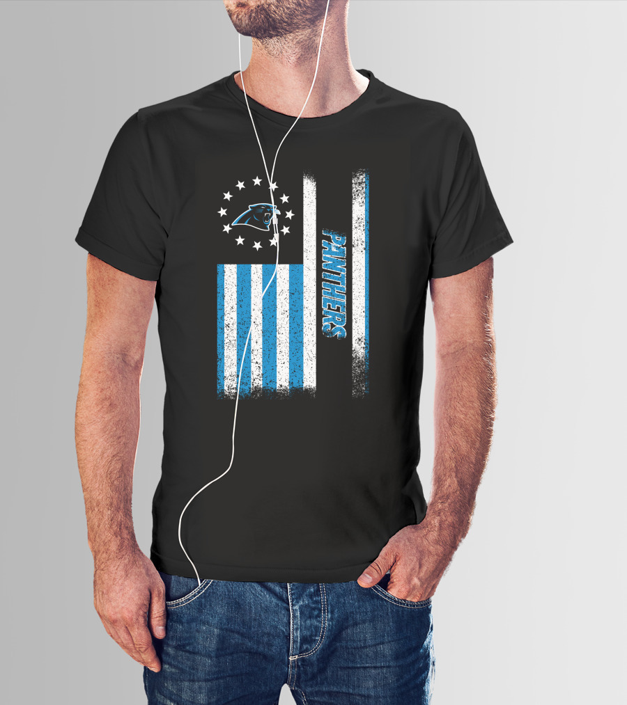 Carolina Panthers American Flag Stars And Stripes T-Shirt