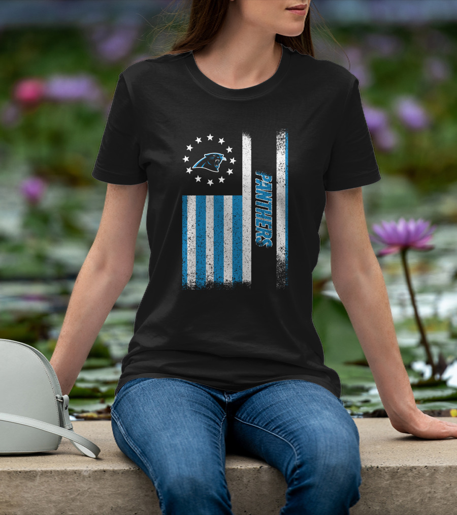 Carolina Panthers American Flag Stars And Stripes T-Shirt