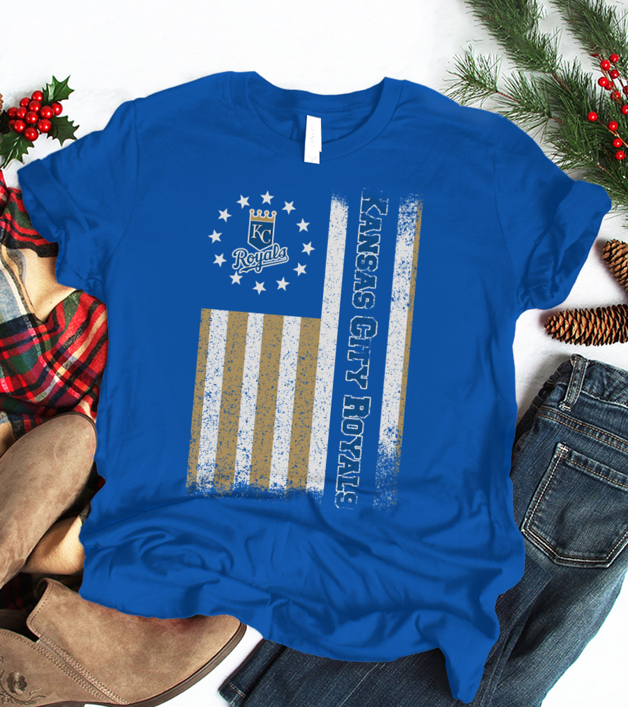 Kansas City Royals American Flag Distressed T-Shirt