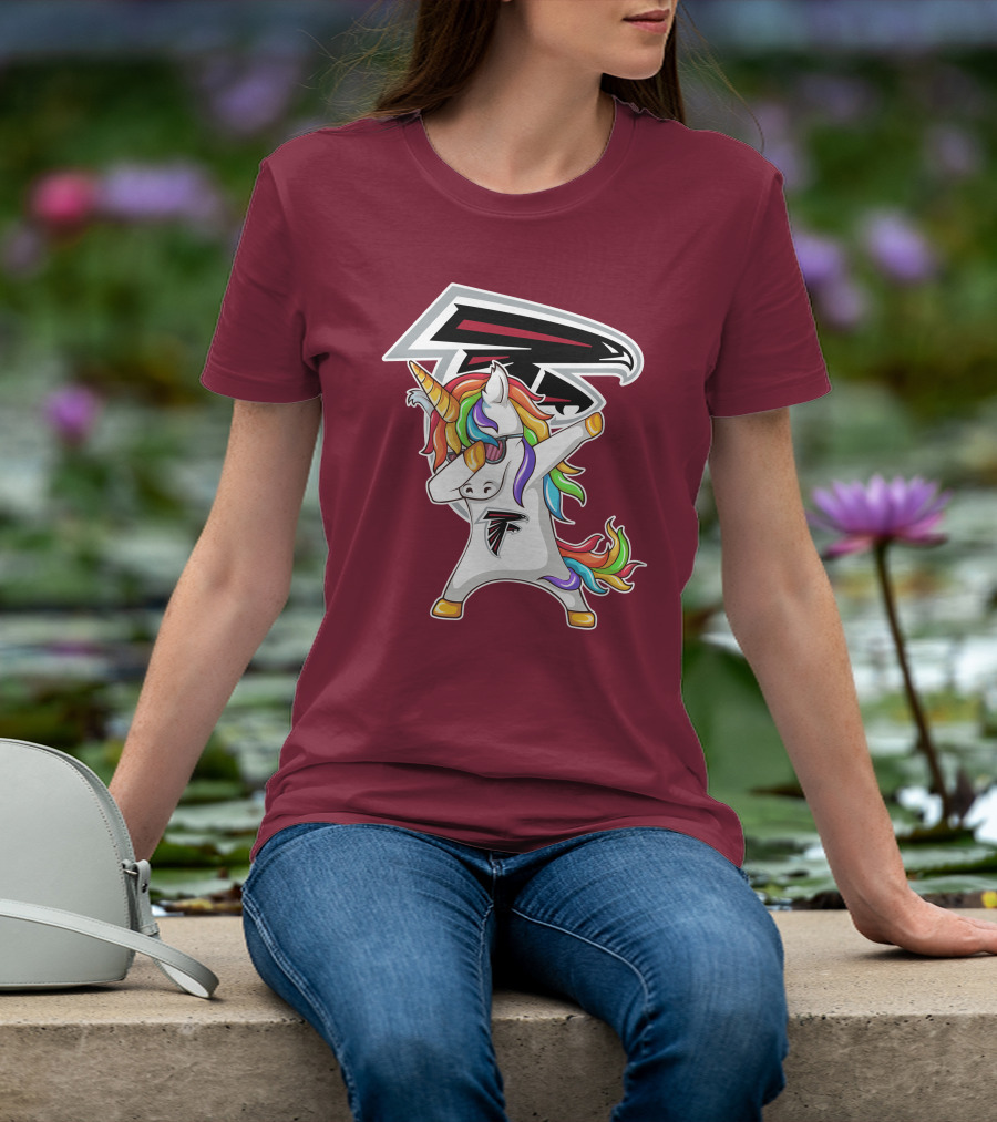 Atlanta Falcons Unicorn Rainbow Dabbing T-Shirt