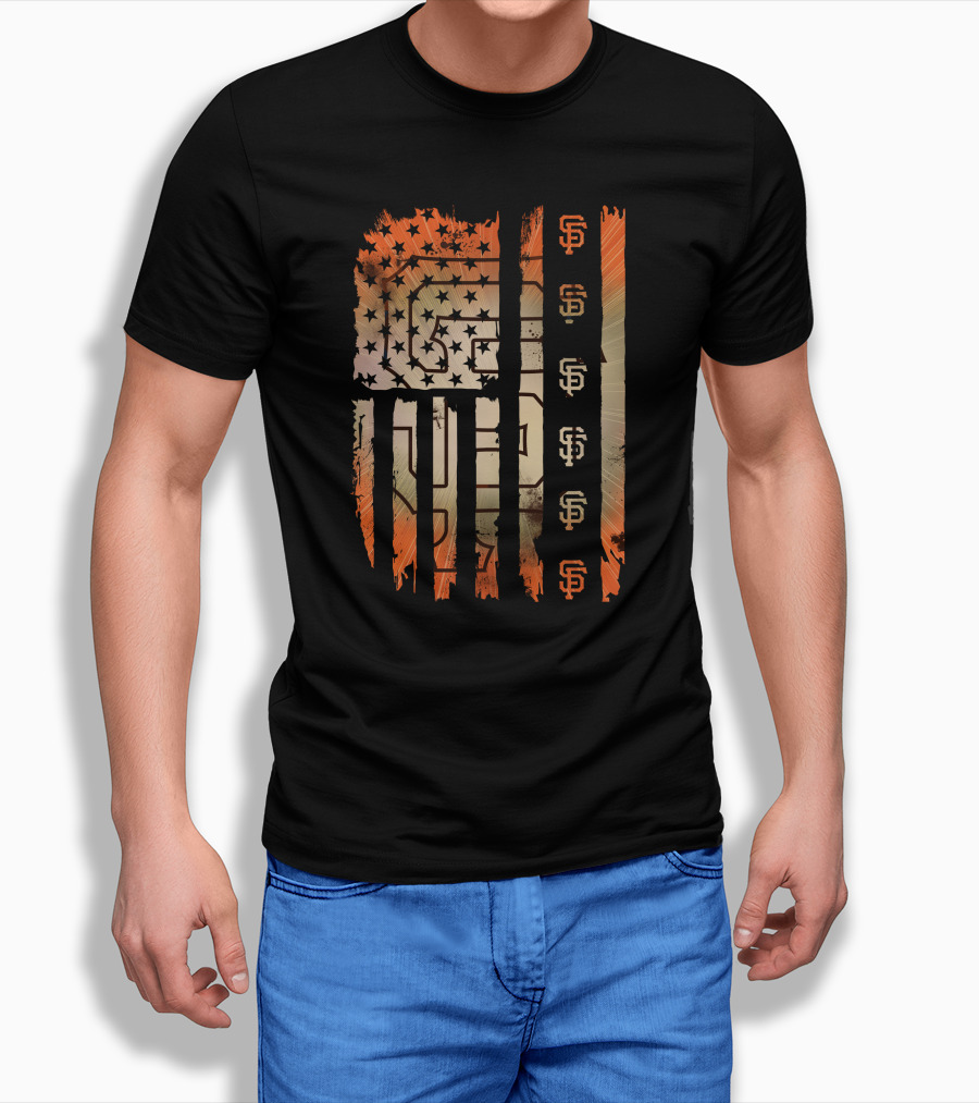 San Francisco Giants American Flag Stars Stripes T-Shirt