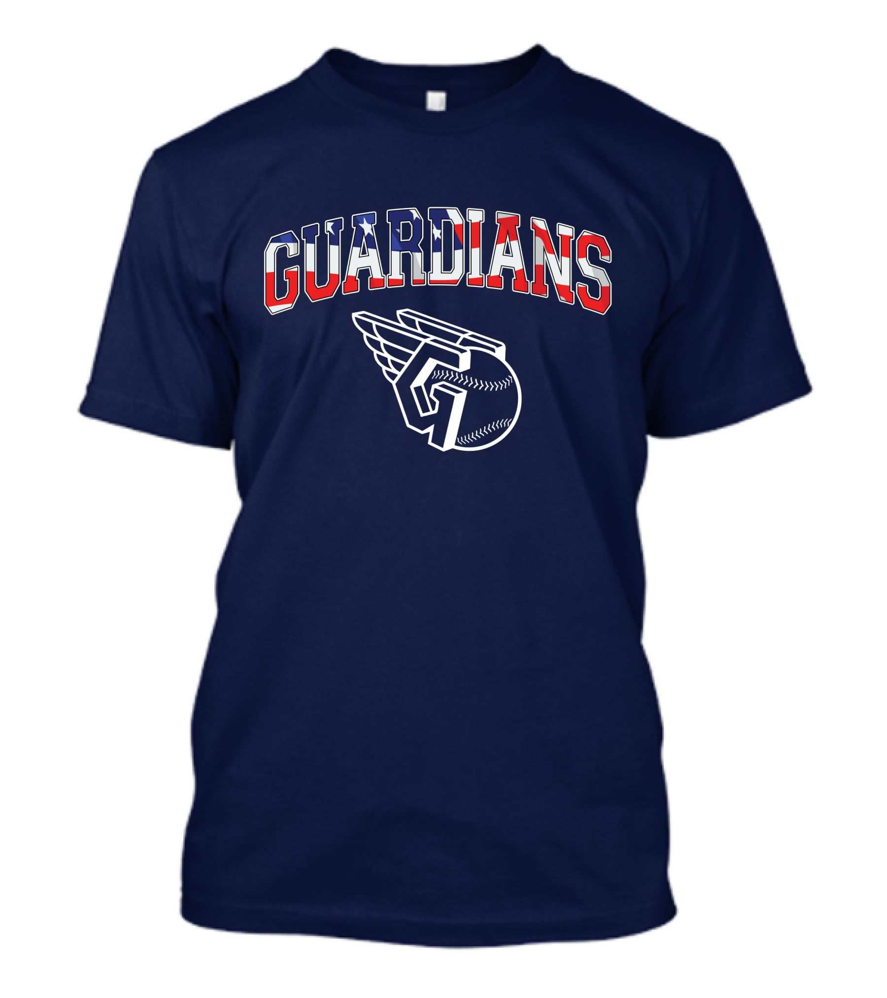 Guardians American Flag Baseball Emblem T-Shirt