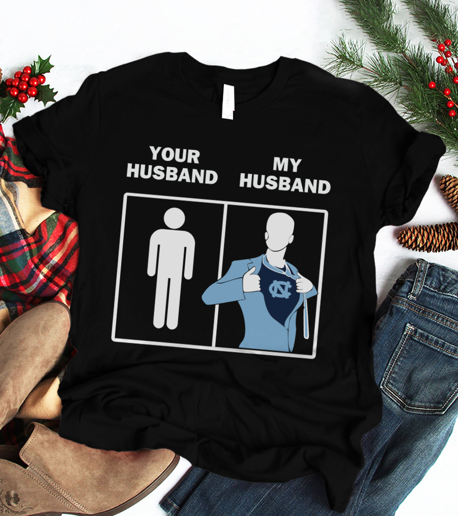 North Carolina Tar Heels Your Husband My Husband UNC Logo Superman T-Shirt