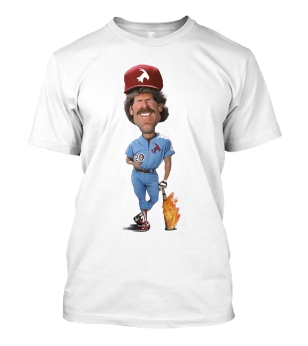 Philadelphia Mike Schmidt 20 Baseball Legend Vintage Illustration T-Shirt
