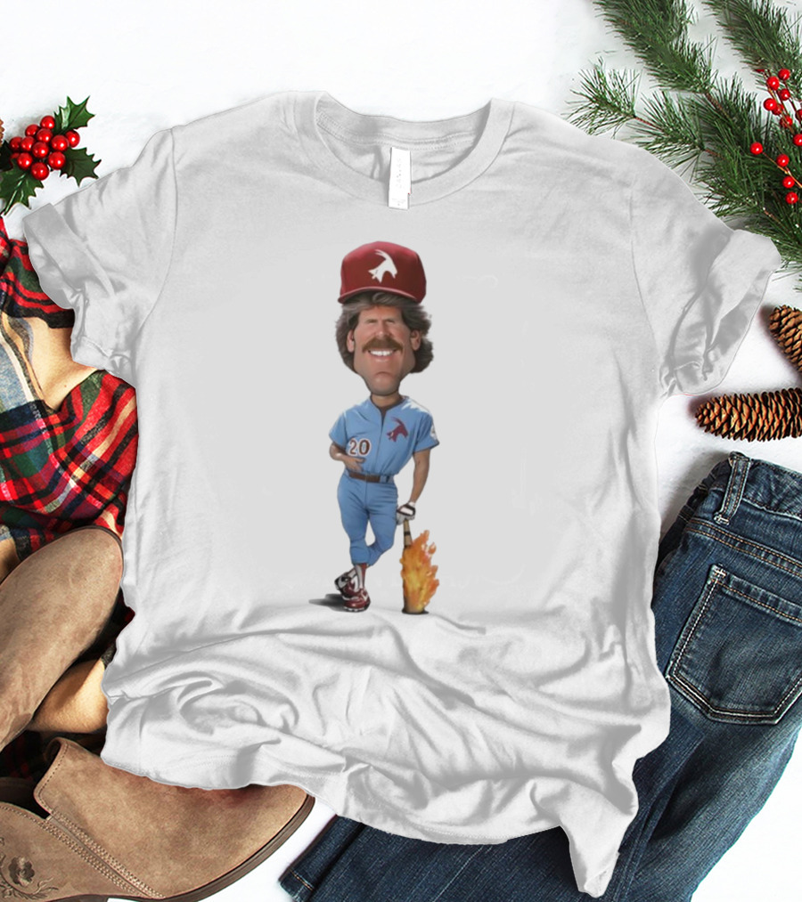 Philadelphia Mike Schmidt 20 Baseball Legend Vintage Illustration T-Shirt