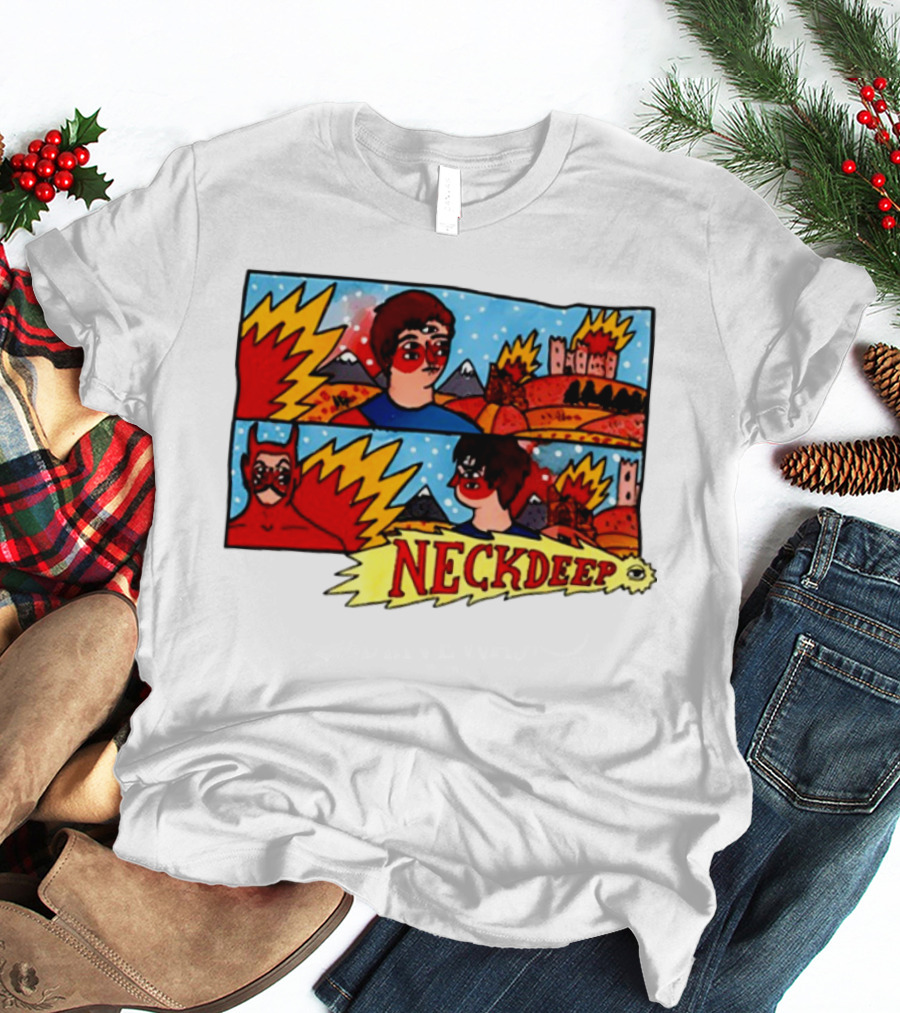 Neckdeepuk Lnotgy 10 Year Album Art Comic Style T-Shirt