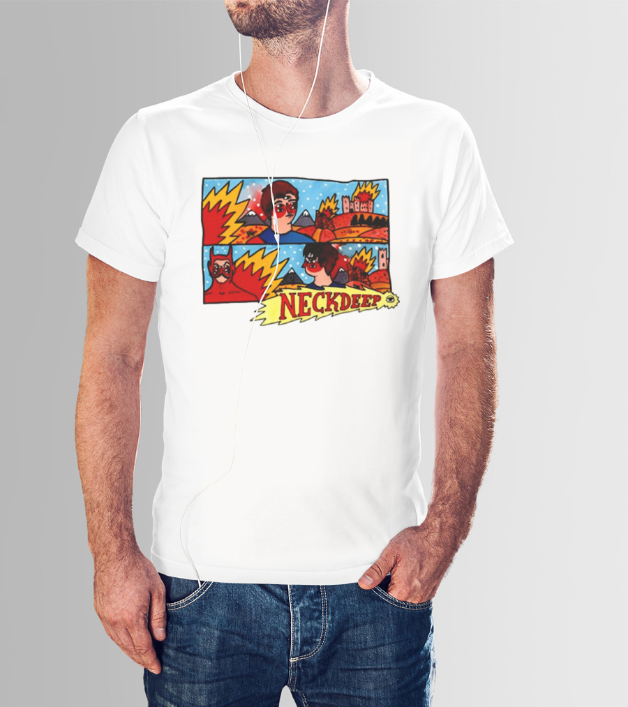 Neckdeepuk Lnotgy 10 Year Album Art Comic Style T-Shirt